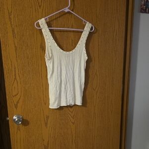 POL Cream Tank Top with Studded Details